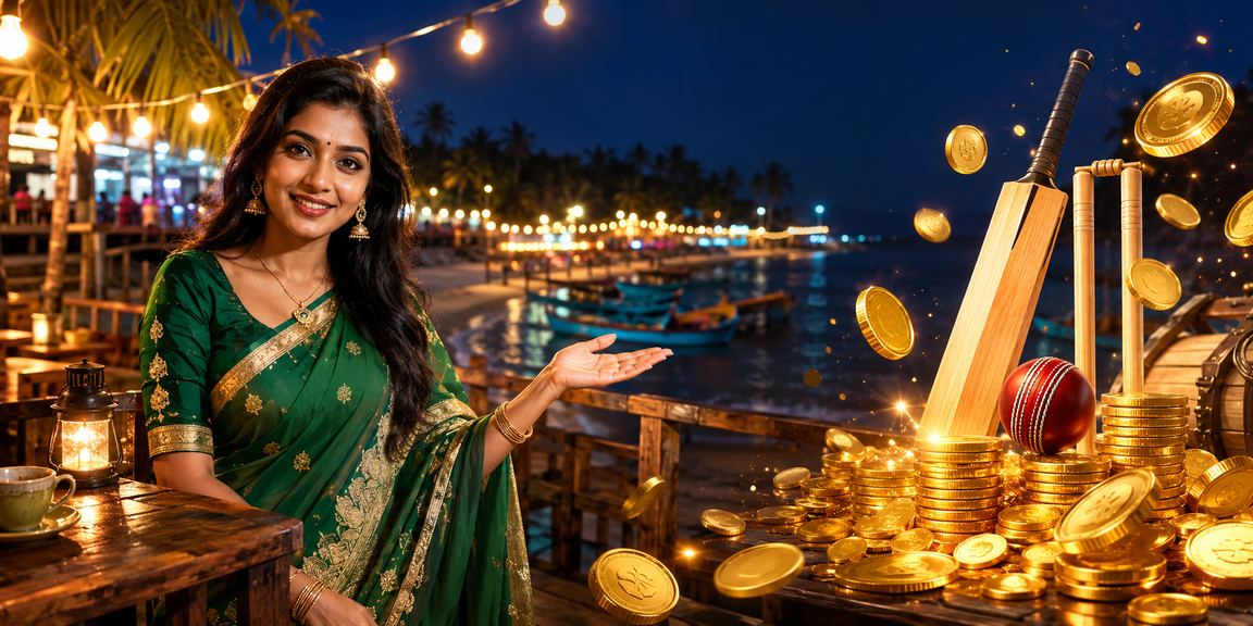 সেন্ট মার্টিনে ক্রিকেট বেটিং শাড়ি পরিহিতা নারী